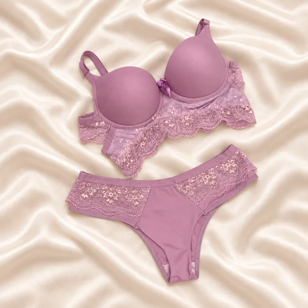 Conjunto Lina — Apresentação sobre tecido creme