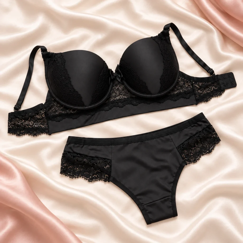 Conjunto Livia — Apresentação sobre tecido creme