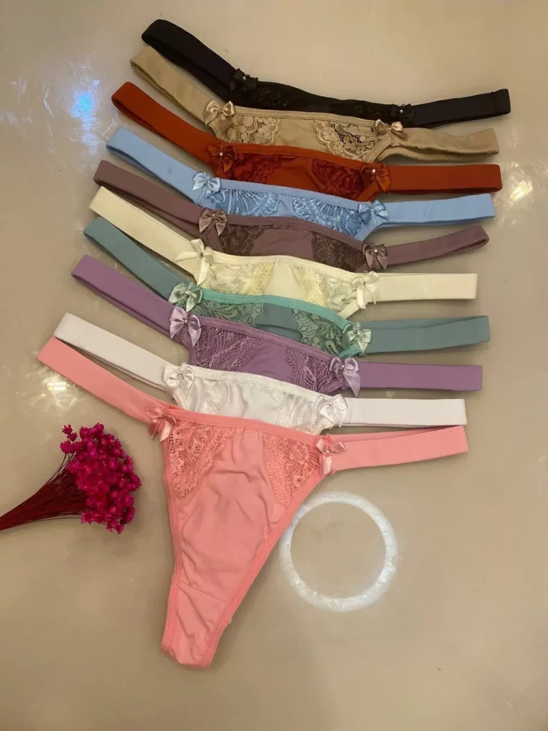 ✨ Kit calcinha fita com detalhe em renda — foto original do produto